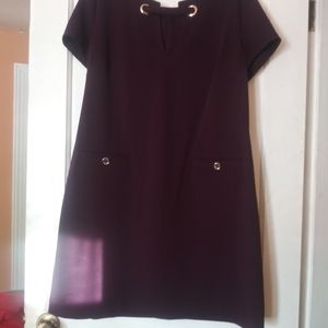 Plum dress with gold trim